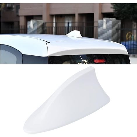 SHINING HOUSE Décoration D'antenne de Toit D'aileron, Requins Voiture Couverture D'antenne D'aileron de Requin Antennes de Toit Automobile, pour La Plupart des Voitures, Améliorer Le Signal (Blanc)