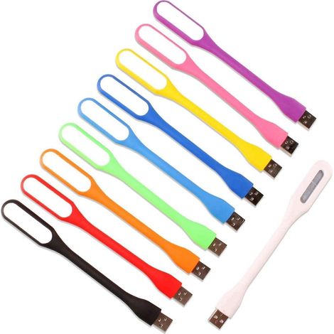 Lot de 10 lampes LED USB flexibles, mini lampe LED USB, éclairage pour clavier d'ordinateur portable (réglable) (1/4)
