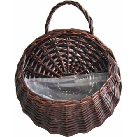 Jardinière suspendue panier décoration murale panier en rotin avec poignées simples maison jardin mariage décoration murale Style 3 petit (1/5)