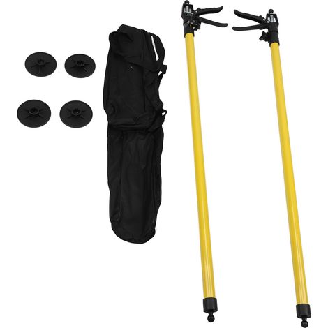 2 pièces poteau de support forte charge base universelle cric d'armoire télescopique système de 3ème main jaune L (115-290 cm/45.28-114.17in) (1/2)