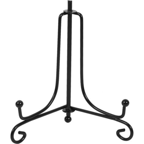 Chevalet en fer noir classique, présentoir pour bols, assiettes, cadres photo, livres et œuvres d'art, idéal pour la décoration intérieure (30 cm).