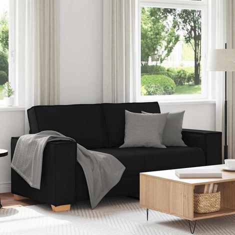 2-Sitzer Sofa Schwarz 140 cm mit Schlaffunktion Stoff für Schlafzimmer (1/5)