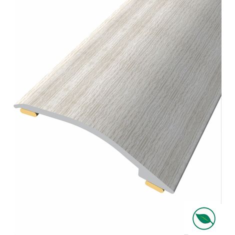 Forestea – Barre de seuil adhésive aluminium chêne blanc gris – Longueur 90 cm – Largeur 3,8 cm – Rattrapage niveau 3-12mm – Pose facile
