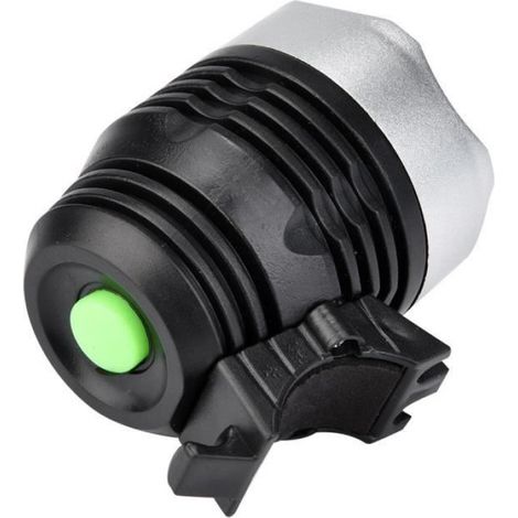 Lampe Avant Vélo - Étanche IPX4 - Support Sangle Caoutchouc - 50 Lm - 2 Piles CR2032 - Noir (1/4)