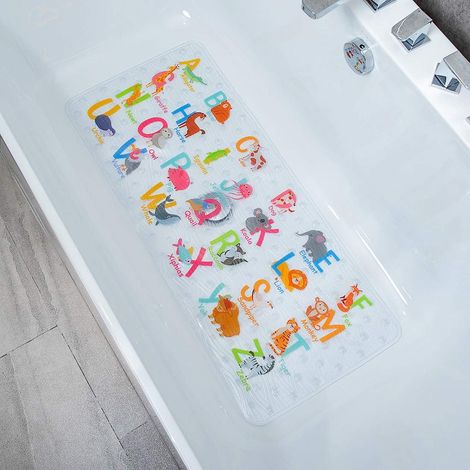 tapis de douche antidérapant et anti-moisissure - 90 x 40 cm - Grand tapis de salle de bain (alphabet DWZM) (1/5)