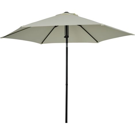 Manuell verstellbarer Sonnenschirm mit Belüftung, Metall und hochdichtem 180 g/m² Polyestergewebe, hellgrau
