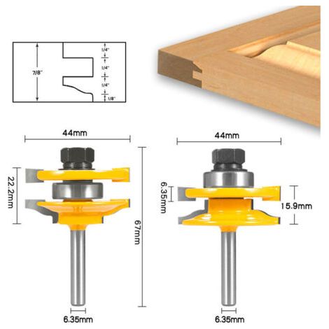 Fraise à bois couteau à mortaise et à tenon couteau de porte d'armoire grand couteau à tenon ouest ménager + couteau de porte ouest ménager double face (1/4)