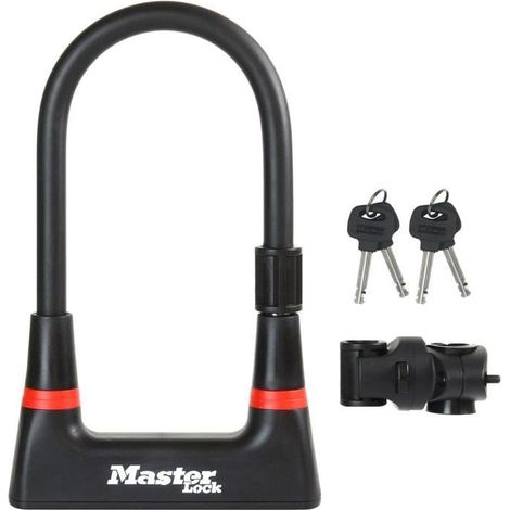 MASTER LOCK Bügelschloss [Schlüsselschloss] [mit Halterung] [Zertifiziertes Fahrrad Schloss] 8279EURDPRO - Ideal für Fahrräder (1/5)