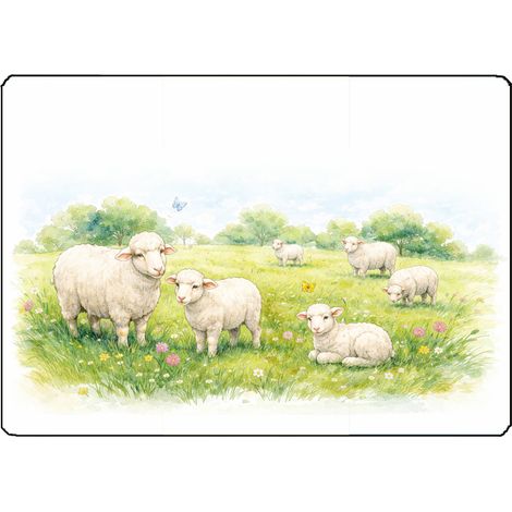 Planche à découper verre moutons 28,5 x 20 cm (1/2)