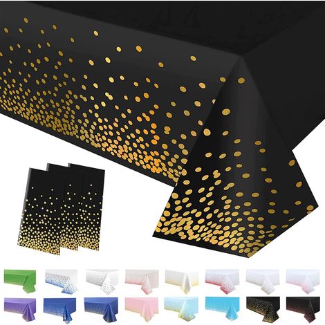 Lot de 3 nappes jetables noires pour Halloween, nappes imperméables (1/5)