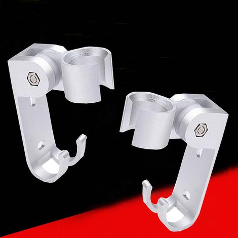 Support mural perforé en aluminium spatial [vis de fixation incluses] – Support pour pomme de douche, support perforé pour pomme de douche