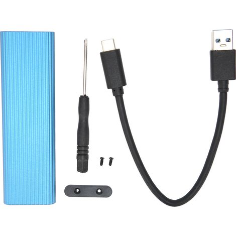 Boîtier SSD Externe M.2 NGFF SATA Adaptateur B Key B+M Key, Disque Dur Externe pour Windows XP/7/8, Bleu (1/5)