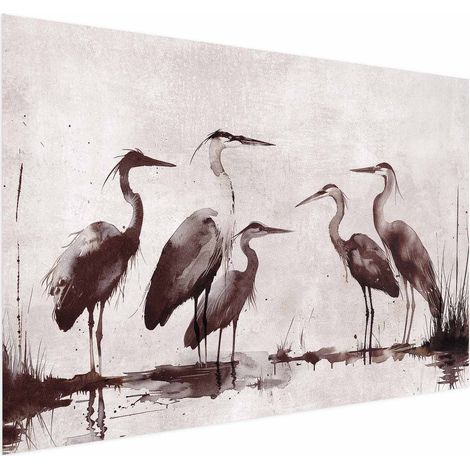 Plakat – Reiher, gemalt mit Tinte (1/4)