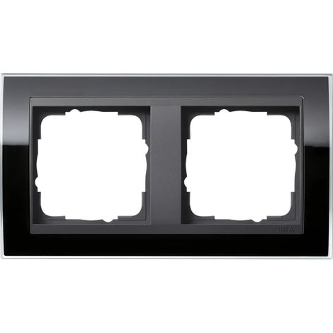 Gira Marco embellecedor 2f Interm. AN Gira Event Claro Negro [0212738], 0212 738