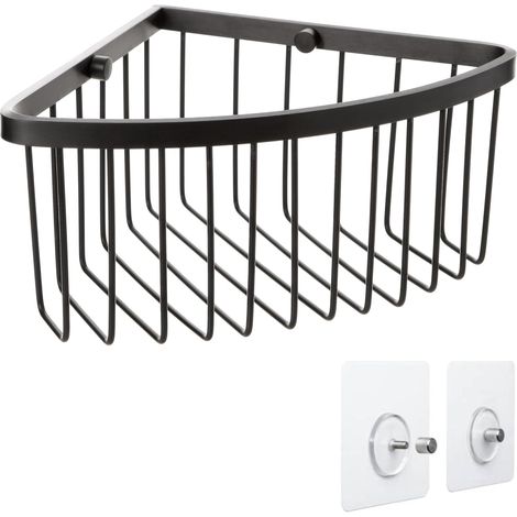 1 Étagère de douche d'angle, Système Quick Fix, Aluminium inoxydable, Support 5 kg, Salle de bain (1/5)