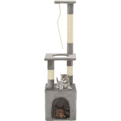 vidaXL Albero per Gatti con Tiragraffi in Sisal 109 cm Grigio (1/5)
