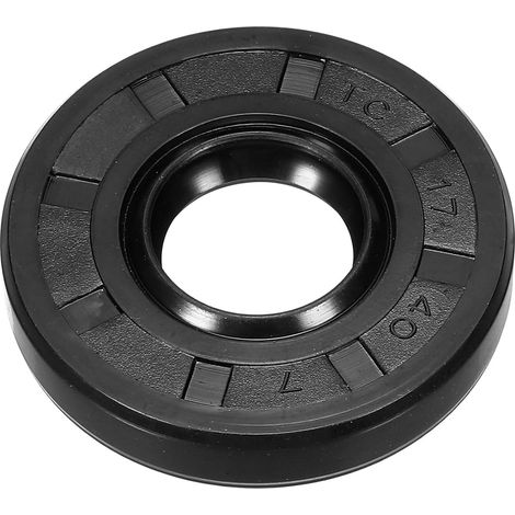 Oil Seal, 17mm x 40mm x 7mm Nitrile Rubber Cover Double Lip Spring Loaded TC Oil Shaft Seal for Bearing Shaft, Black (1/5)