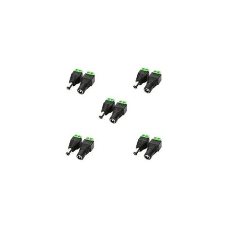 5,5mm x 2,1mm DC Femelle DC Mâle Adaptateur 12V DC Jack Connecteur Prise DC Fiche DC Tonneau pour Caméra CCTV LED Strip Bande LED ou d'autres Dispositifs de DC 5V-24V (5 Femelle + 5 mâle)  - Crezuo