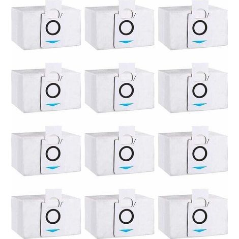 FENOPLASTICALot de 12 sacs d'aspirateur compatibles Ecovacs Deebot X1 Omni  3,2 L  2 couches de filtration  Efficacité 99% contre poussière et allergènes (1/5)