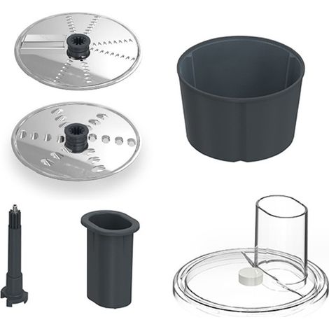 1 ensemble. Couleur : Gris foncé et argent. Matériaux : ABS et acier inoxydable. Trancheuse/râpe à légumes multifonctionnelle.
