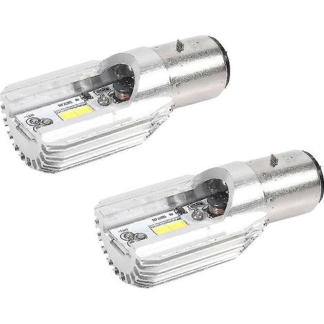 2 ampoules LED blanches H6 BA20D COB 12W pour phares de voitures électriques, 1200 lumens (1/5)