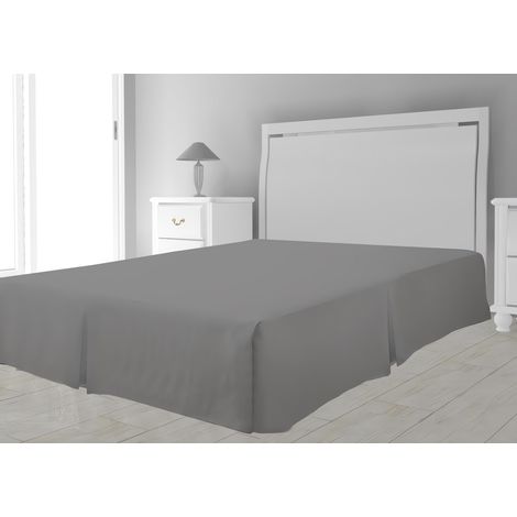Soleil D Ocre – Cache sommier microfibre 180x200 cm gris – 100% polyester – Repassage inutile – Hauteur volant 30 cm