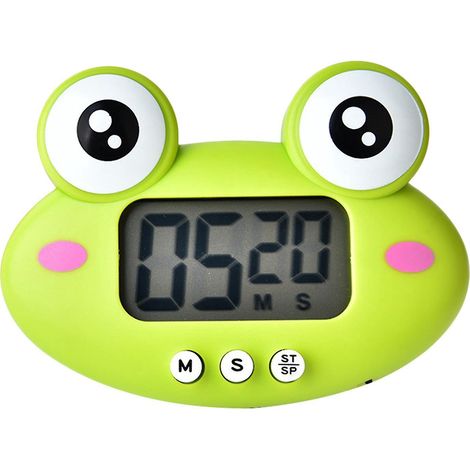Niedlicher, tierförmiger digitaler Küchentimer mit starkem Magnetständer, akustischem Alarm, großem Display, ideal für Zeitmanagement, Sport und Backen (Typ E-5).