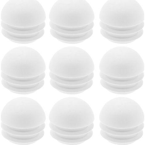Lntyq Lot de 36 embouts ronds en plastique pour tubes de 25 mm, accessoires pour meubles, pieds de table, chaises, blanc (1/5)