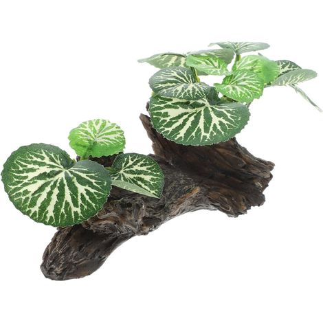 Fish Tank Plants, Reptile Plant Aquarium Resin Driftwood, Terrarium Bearded Dragon Geckos Decor, Vivarium Wood, Amphibian Snake Fishtank Background, Turtle Basking Chameleon Platform Hideout