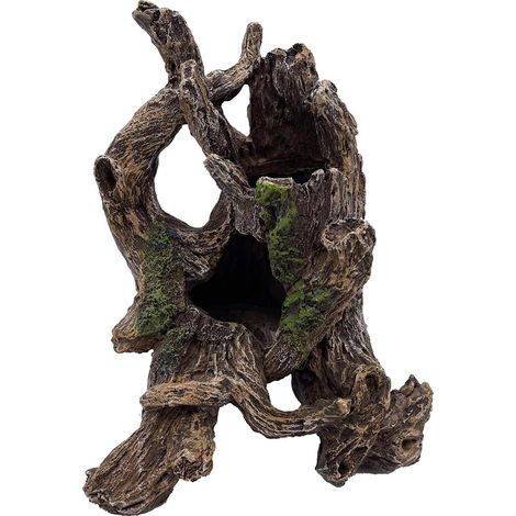 Large 20cm Tree Root Drift Wood Stump Fish Tank Ornament Aquarium Terrarium Vivarium Reptile Cave Hide Aquatic Decoration (1/5)