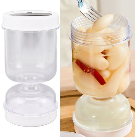 bocal à kimchi avec fourchette pour séparer les parties sèches et humides, bocal de conservation hermétique pour aliments de cuisine (1/5)