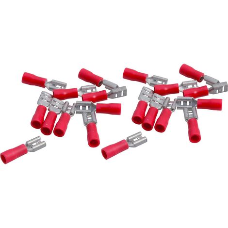 Lot de 20 cosses hifi femelles rouges pré-isolées