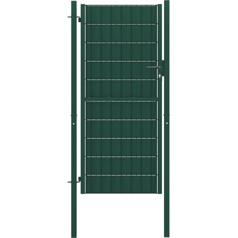 Cancello per Recinzione in PVC e Acciaio 100x164 cm Verde vidaXL (1/4)