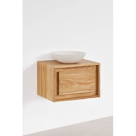 Set di mobili da bagno sospesi 60x45 cm in legno di teak Jabari SKLUM