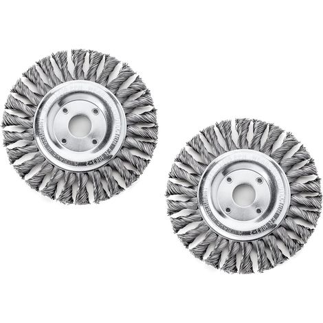 EASYCOMFORT Ensemble de 2 Brosses Circulaires Métalliques - Diamètre 125mm, Pour Perceuse (1/5)