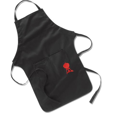 Weber – Tablier ajustable noir en coton pour barbecue – Poches intégrées pour ustensiles – Lavable en machine – Confort optimal
