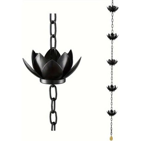 Chaîne de Pluie avec Coupelles Lotus, Déviation D' pour Gouttières, Alternative Aux Descentes Pluviales Traditionnelles