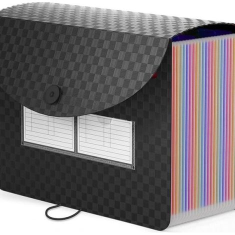 Trieur Document - - A4 - 24 Compartiments - Portable - Plastique Noir (1/4)