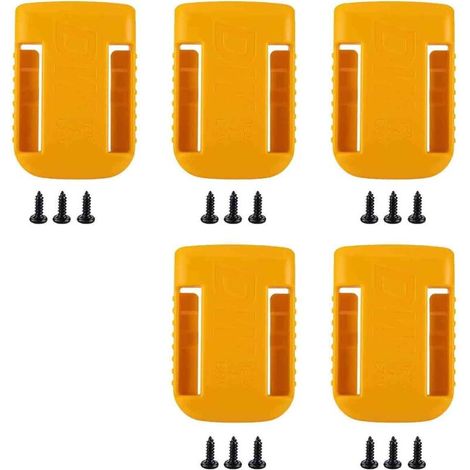 5 PCS Tool Support de Batterie pour Dewalt Couvercle de Batterie Clip de Ceinture Support de Batterie Support sur étagère Clips de Batterie muraux adaptés pour 18V-60V DCB200 DCB203 DCB205-DOU
