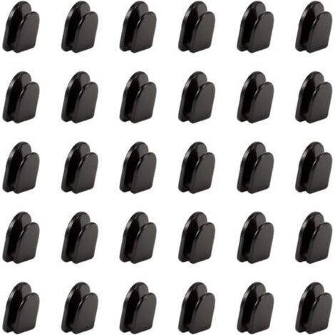 Lot de 30 Crochets Adhésifs Noirs Invisibles - Crochets Muraux Autocollants pour Serviettes, Vêtements, Clés de Voiture - Idéal pour Salle de Bain, Cuisine, Chambre, Garage (1/5)