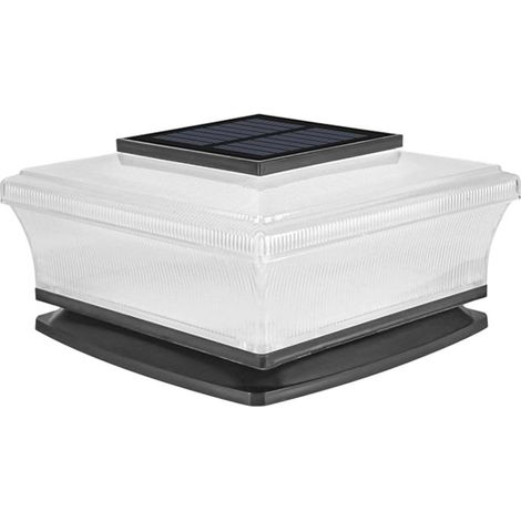 Paquete de 2 luces solares impermeables para pilares, ideales para jardines y patios (luz cálida). (1/5)