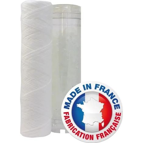 Kit standard – Lot de 2 cartouches filtration 20 microns + anticalcaire – Durée 12 mois – Compatible bols 10 pouces – Aquawater