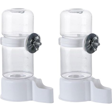Abreuvoirs pour oiseaux, lot de 2 bouteilles d'eau automatiques, adaptés aux cages, mangeoires en plastique pour perroquets, abreuvoirs, accessoires pour cages à oiseaux, adaptés aux perruches ondulée