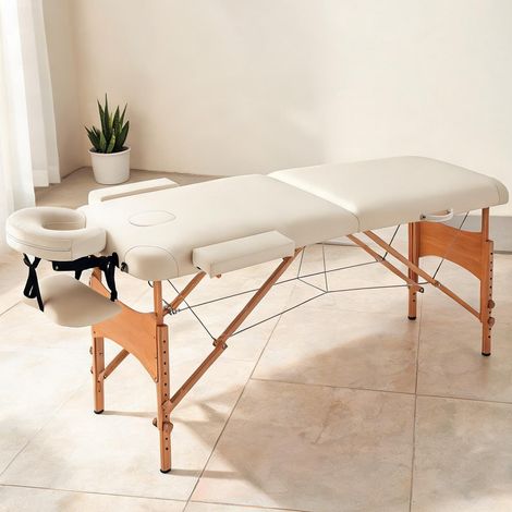 Appareil de massage en buchenholz similicuir 210 x 81 x 92 cm (1/5)
