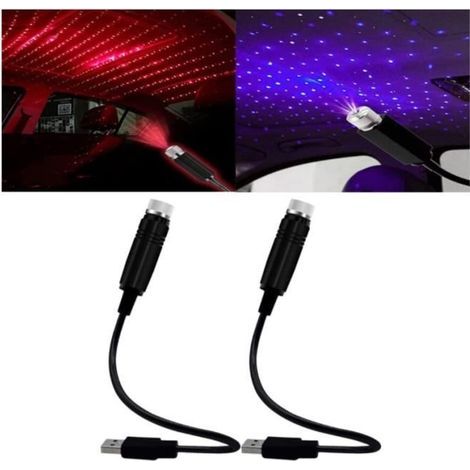 2Pcs Éclairage Intérieur de Voiture,3 Modes Dynamiques Projecteur de ciel étoilé à LED Murs de Plafond de fête de Chambre à (1/4)