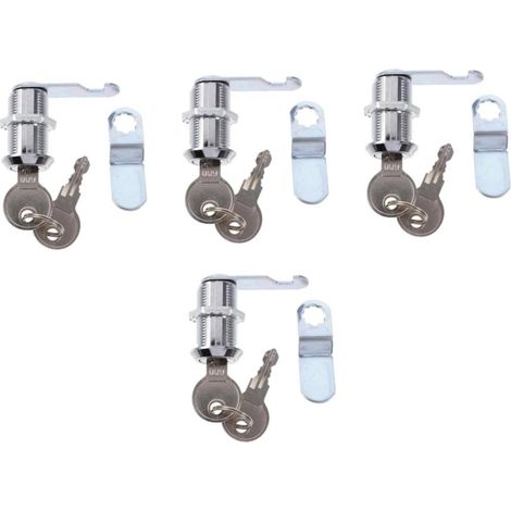 Lot de 4 verrous de placard, verrou à came, alliage de zinc argenté (1/5)