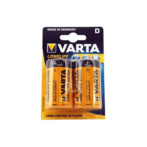 Batteria Varta 1,5V D Torcia Longlife Alcalina confezione da 2 pile