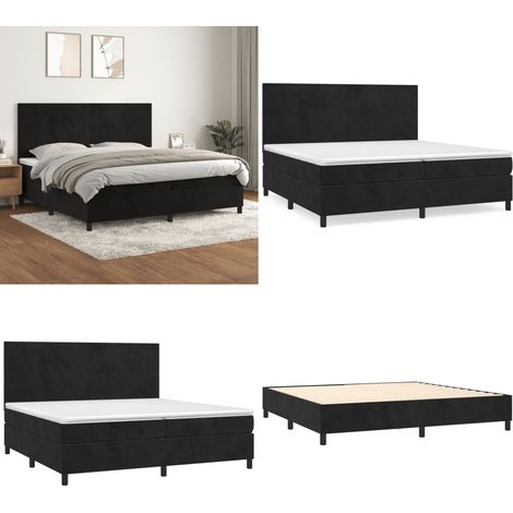 Boxspringbett mit Matratze Schwarz 200x200 cm Samt - Samtbett - Boxspringbett - Doppelbett - Luxusbett - Hochwertiges Bett - Home & Living (1/5)
