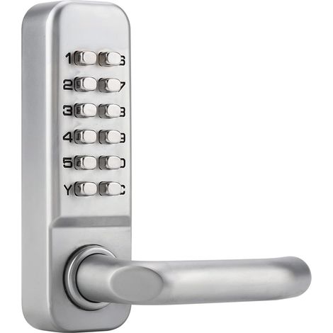 Serrure a code, Serrure de porte étanche sans clé, digicode porte, Alliage de zinc poignée à code Serrure mécanique à code 1-11 chiffres pour porte de 30-60 mm d'épaisseur, poignée de porte avec code (1/5)