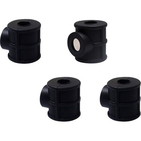 Paquete de 4 portalápices magnéticos de silicona - Ajustables - Para pizarra blanca, nevera y escritorio - Negro